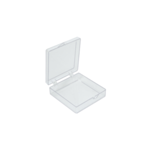 Square, Polystyrene Boxes with Hinges 6,5 x 6,5 x 1,9cm