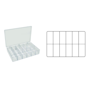 Clear Styrene Boxes with Three Hinges, large, 5.2 x 10.6 x 5.4cm